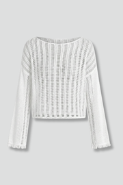 Women’s Mesh Top with Boat Neck and Long Sleeves