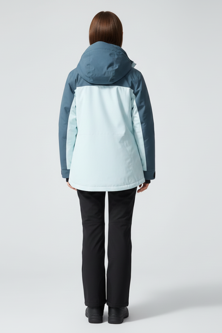 Women's Ski Jacket with Hood and Zippered Pockets