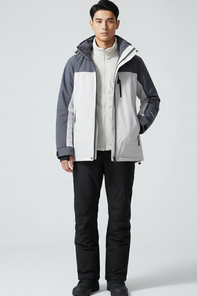 Women's Ski Jacket with Hood and Zippered Pockets