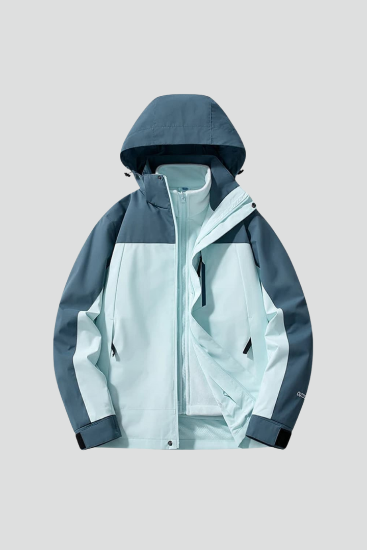 Women's Ski Jacket with Hood and Zippered Pockets