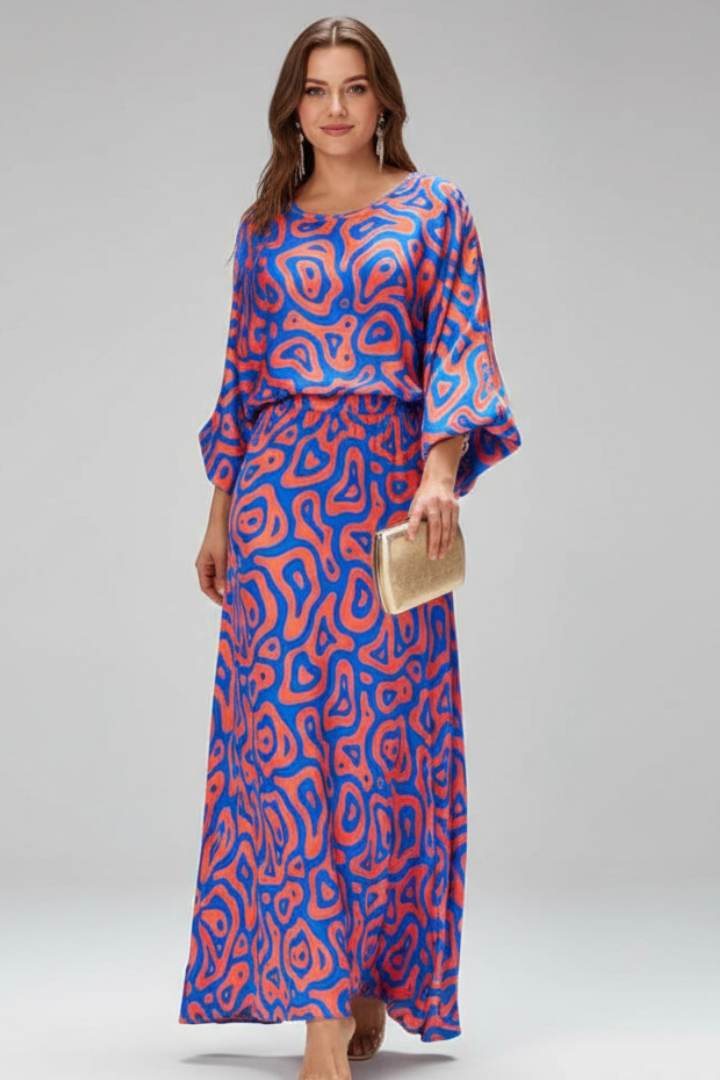 Women Dress with V Neck and Waist Tie