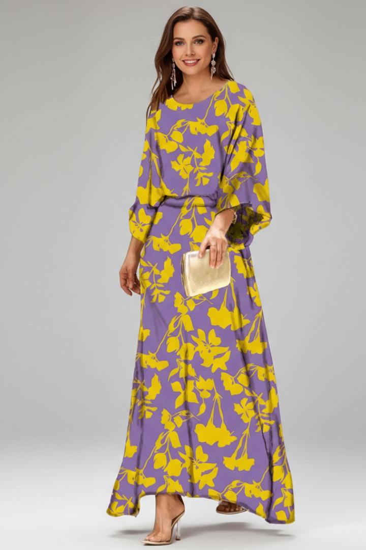 Women Dress with V Neck and Waist Tie