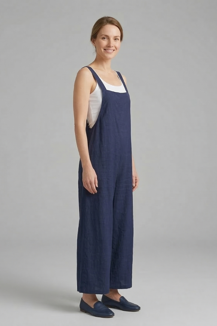 Women Jumpsuit with Adjustable Straps and Wide Legs