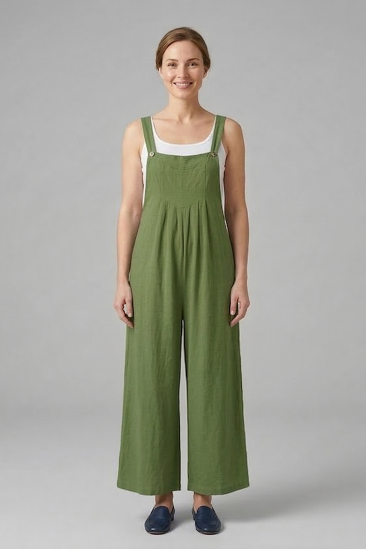 Women Jumpsuit with Adjustable Straps and Wide Legs