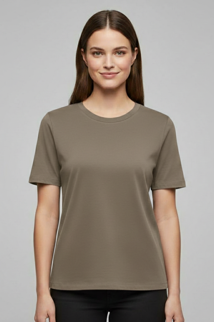 Women T-Shirt with Round Neckline and Short Sleeves