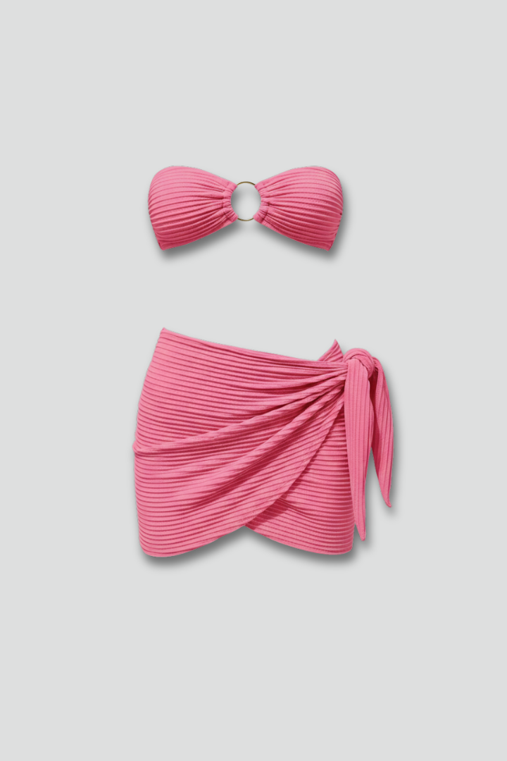 Women’s Bikini Set with Halter Top and Wrap Skirt