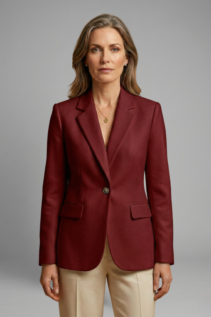 Women’s Blazer with Single Button and Flap Pockets
