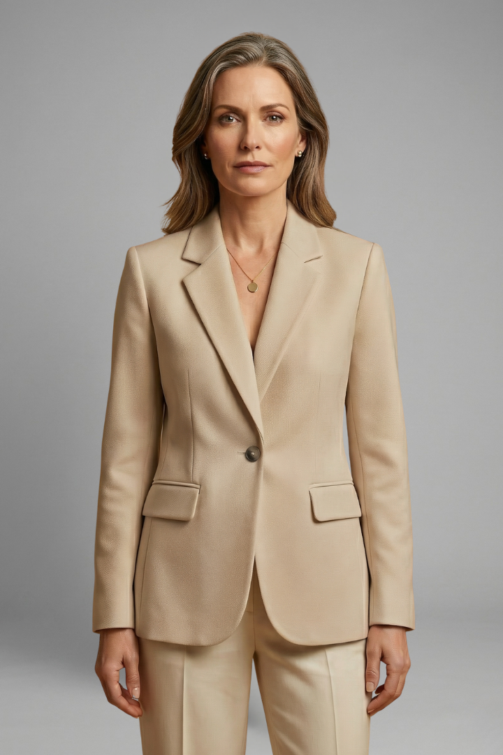 Women’s Blazer with Single Button and Flap Pockets