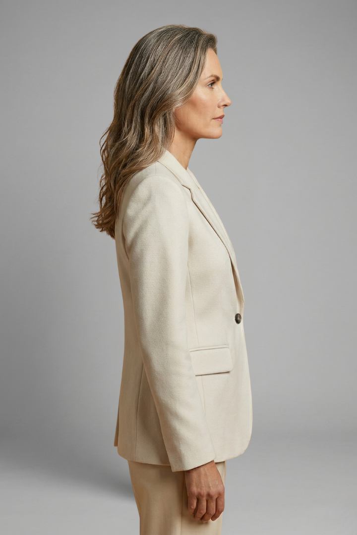 Women’s Blazer with Single Button and Flap Pockets