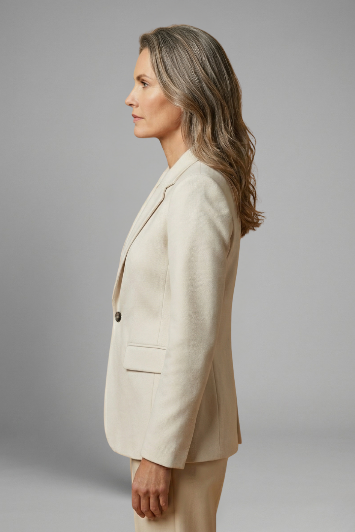 Women’s Blazer with Single Button and Flap Pockets