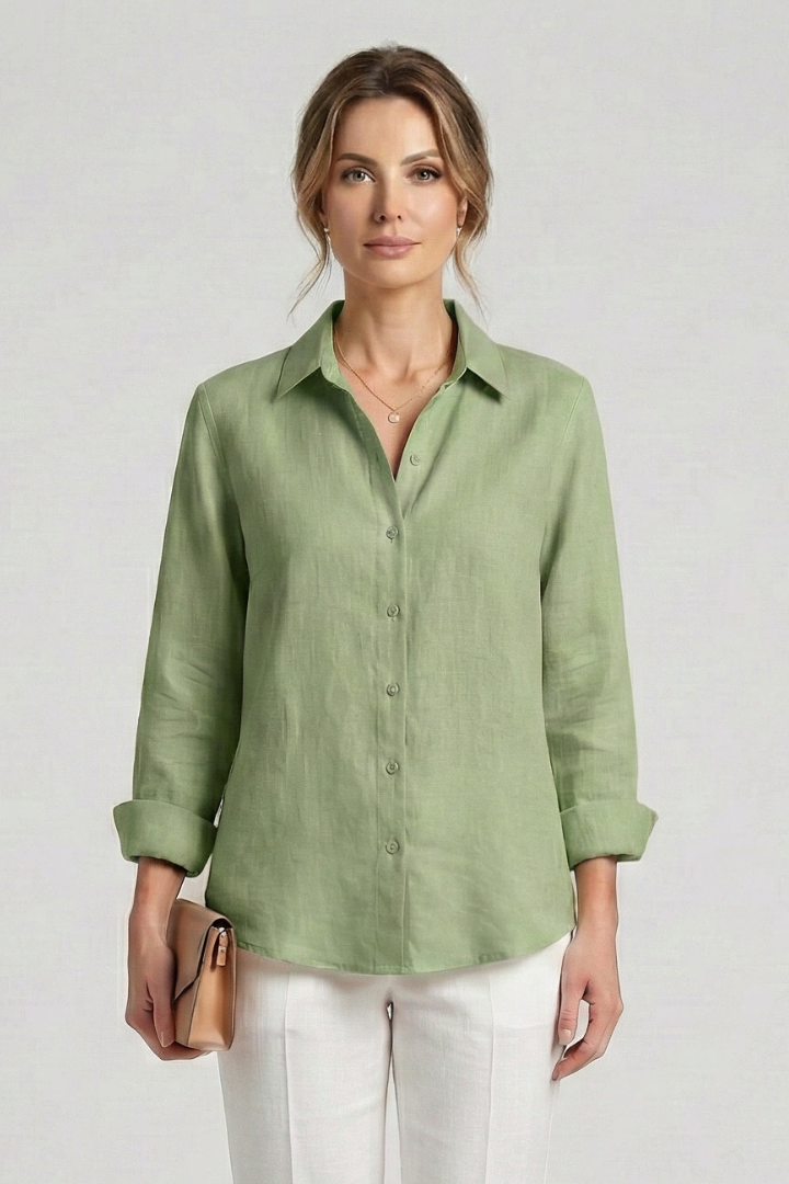 Women’s Blouse with Button Fastening and Collared Neckline