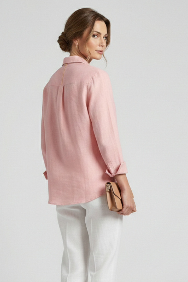 Women’s Blouse with Button Fastening and Collared Neckline