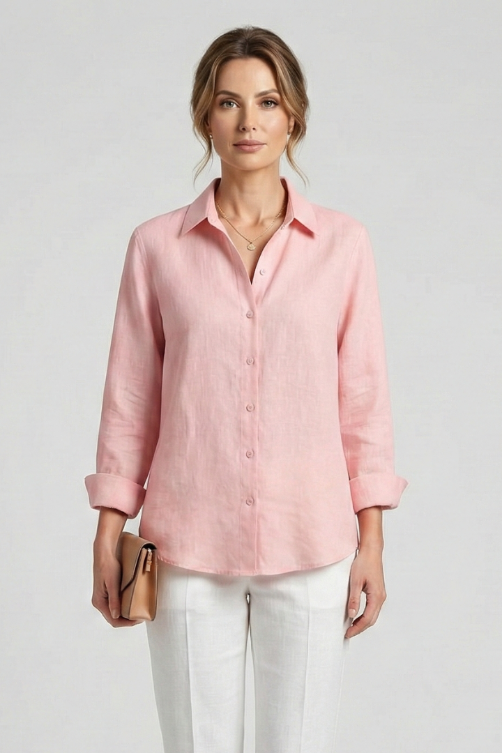 Women’s Blouse with Button Fastening and Collared Neckline