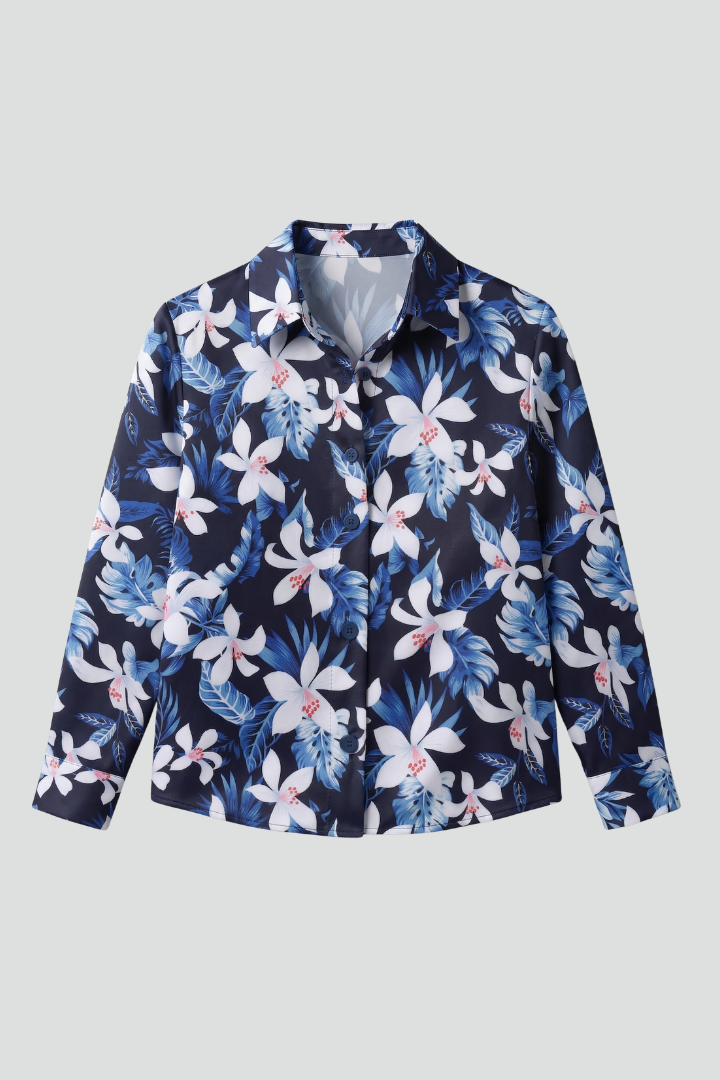 Women’s Blouse with Collar and Button Closure
