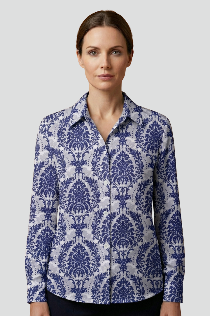 Women’s Blouse with Collar and Button Closure