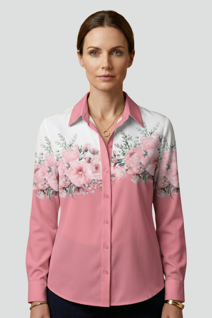 Women’s Blouse with Collar and Button Closure