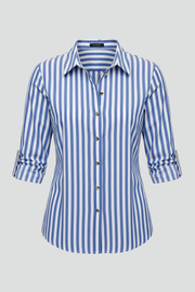 Women’s Blouse with Collar and Button Fastening