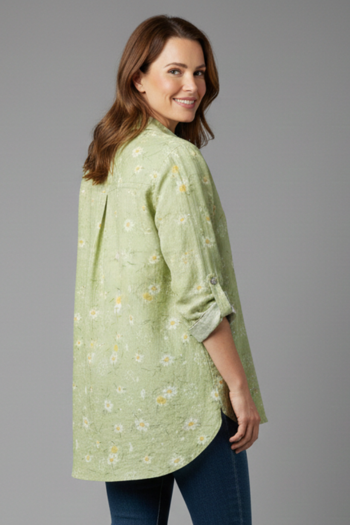 Women’s Blouse with Collar and Chest Pocket