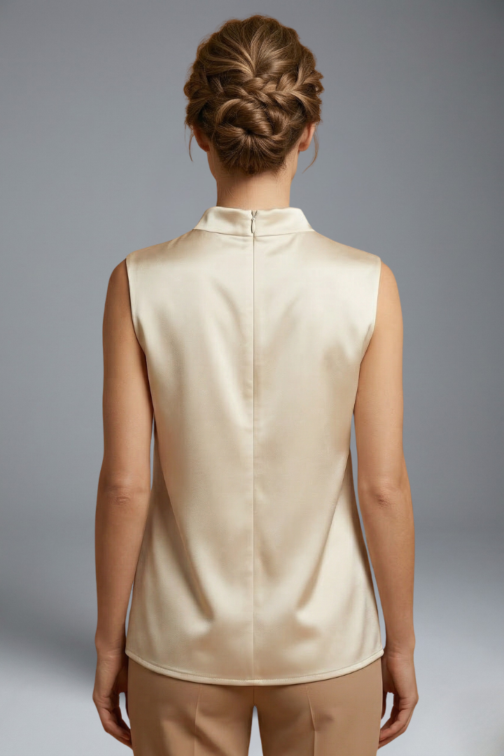 Women’s Blouse with Sleeveless Design and Lightweight Fabric