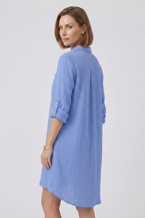 Women’s Cover Up with Button Fastening and Long Sleeves