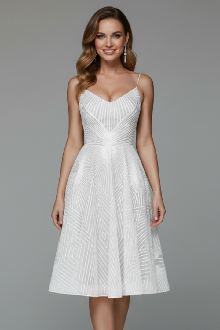 Women’s Dress with Spaghetti Straps and Textured Surface