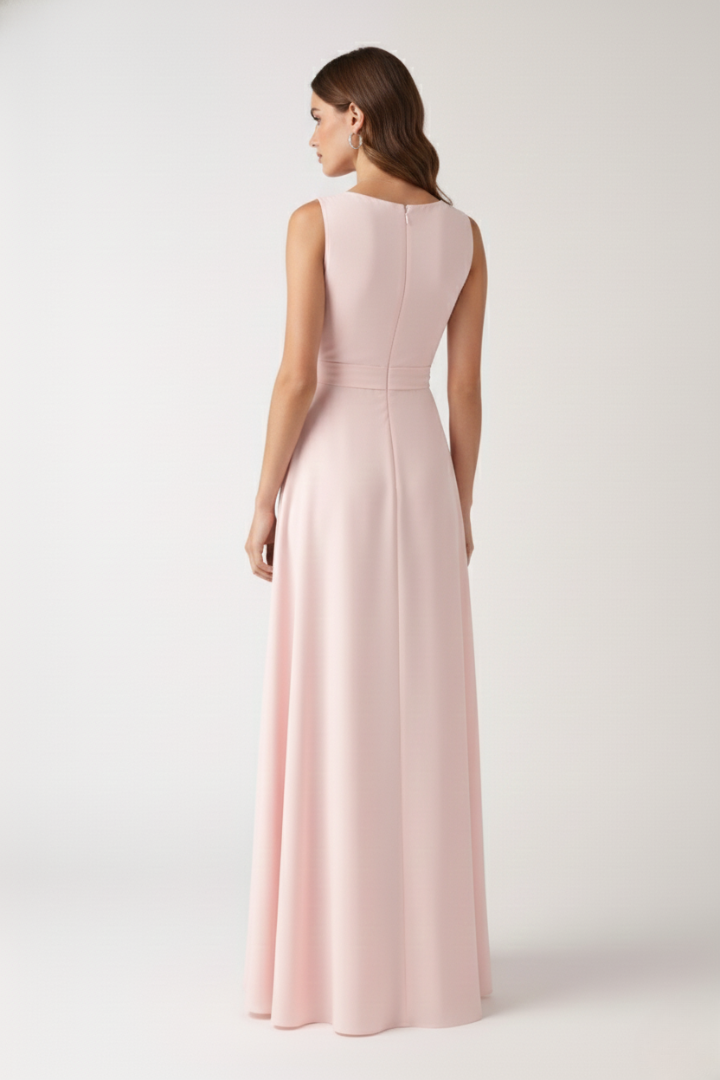 Women’s Dress with V-Neck and Straight Hem