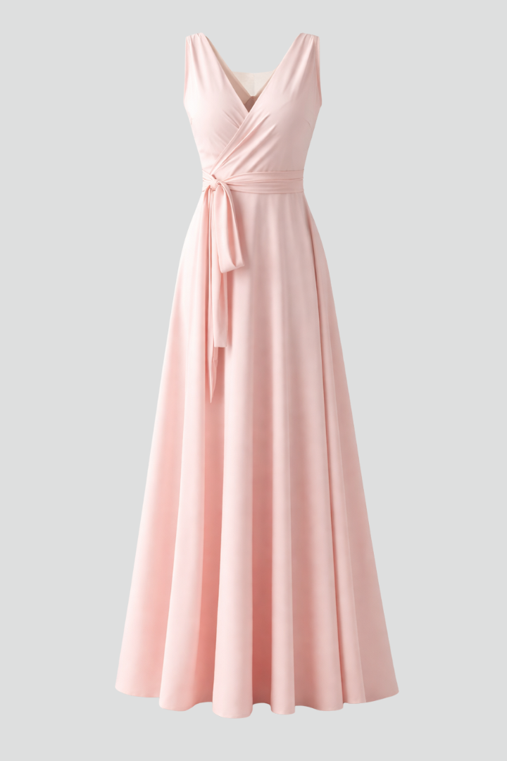 Women’s Dress with V-Neck and Straight Hem