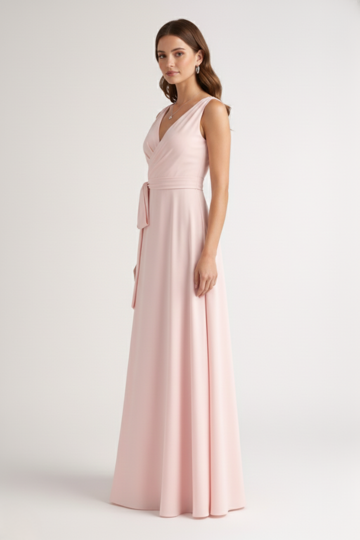 Women’s Dress with V-Neck and Straight Hem