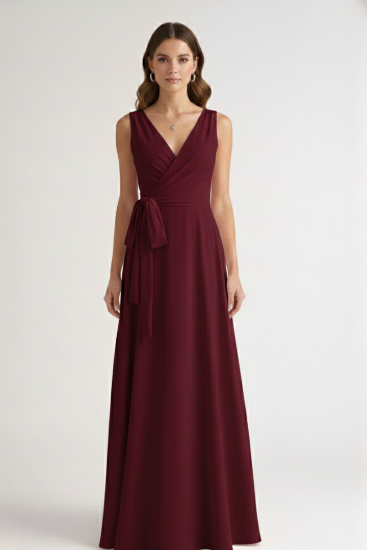 Women’s Dress with V-Neck and Straight Hem