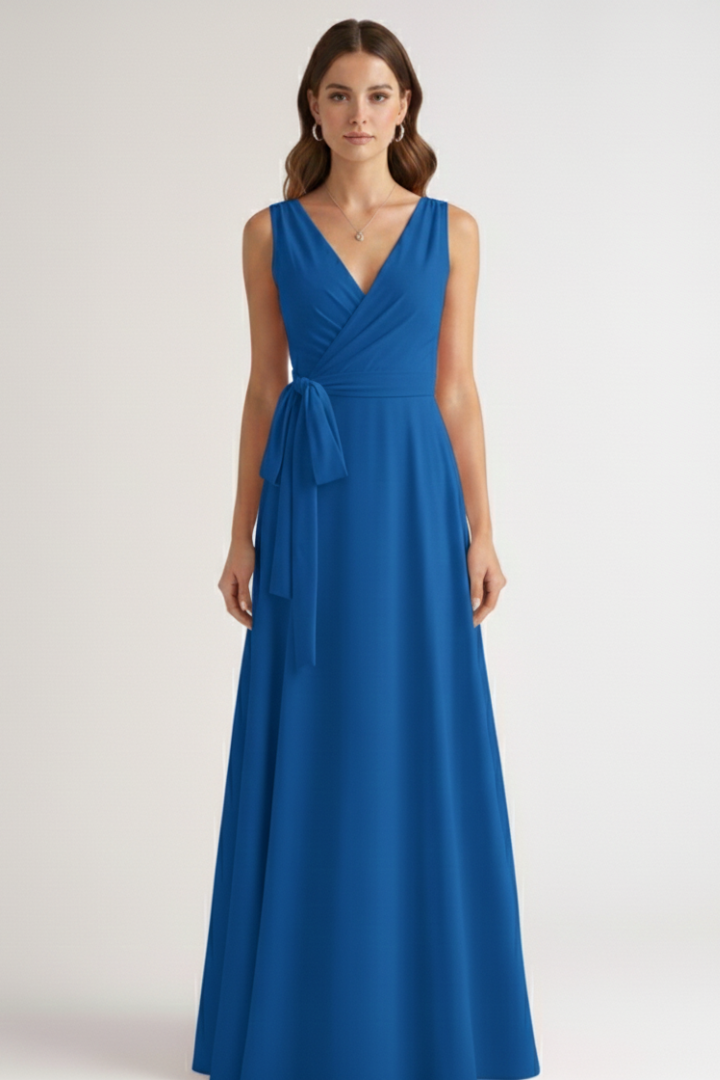 Women’s Dress with V-Neck and Straight Hem