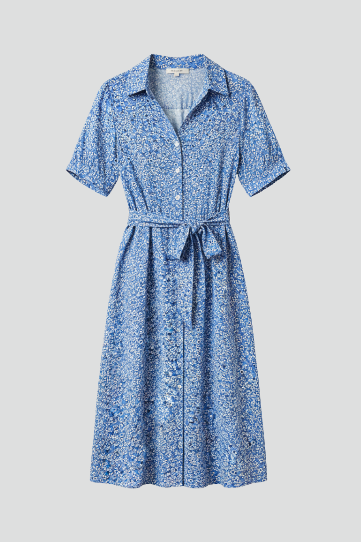 Women’s Dress with V Neckline and Button Closure