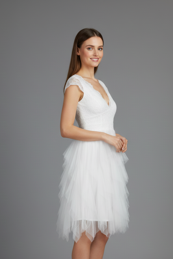 Women’s Dress with V Neckline and Sleeveless Cut
