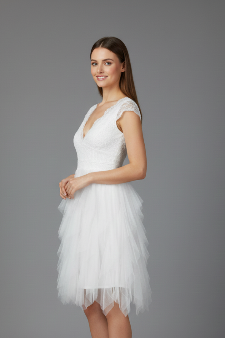 Women’s Dress with V Neckline and Sleeveless Cut