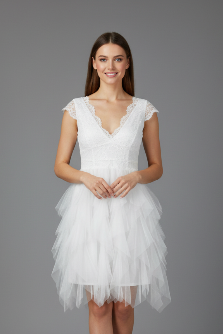 Women’s Dress with V Neckline and Sleeveless Cut
