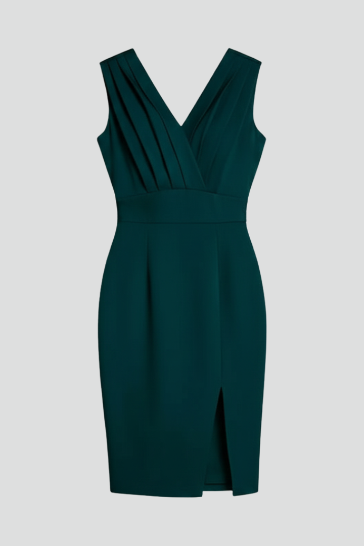 Women’s Dress with V Neckline and Wrap Front