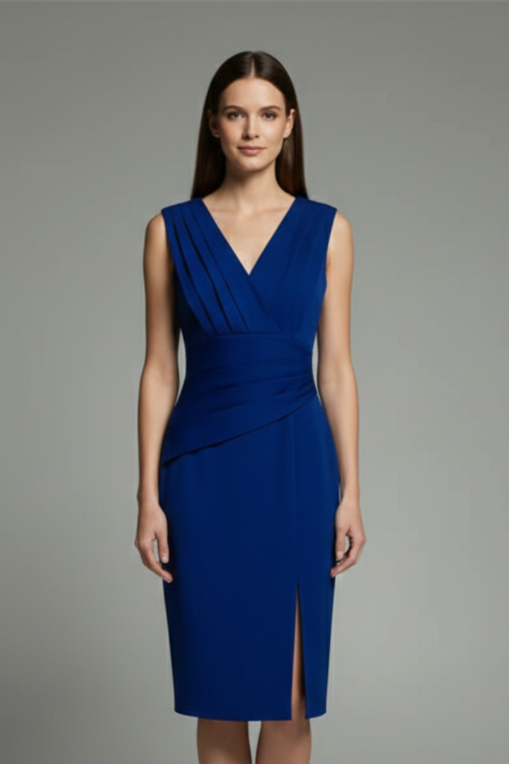 Women’s Dress with V Neckline and Wrap Front