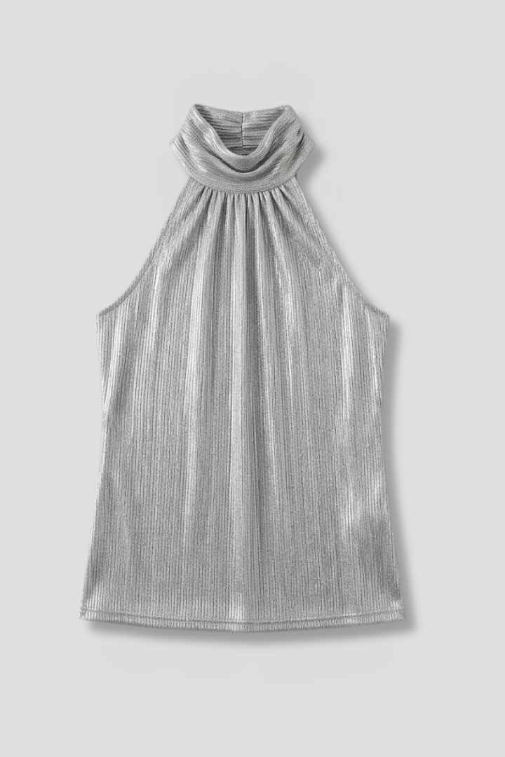 Women’s Halter Top with Round Neck and Sleeveless Design