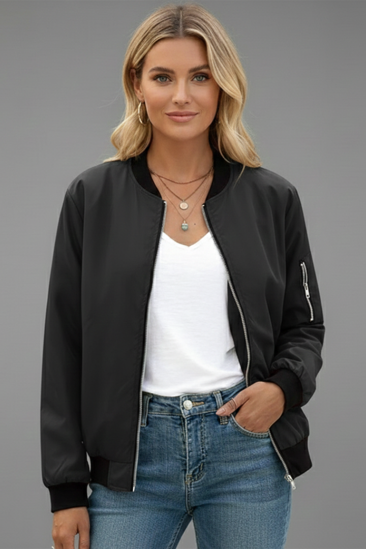 Women’s Jacket with Zip Closure and Elasticated Cuffs