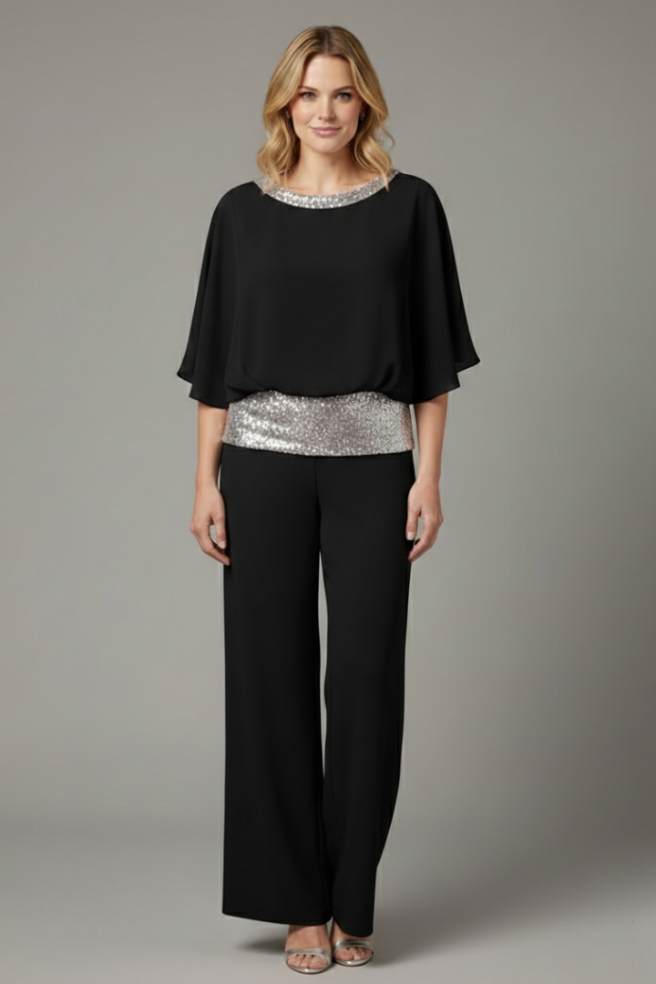 Women’s Set Cape Sleeves and Wide Legs