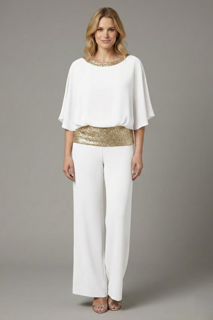 Women’s Set Cape Sleeves and Wide Legs