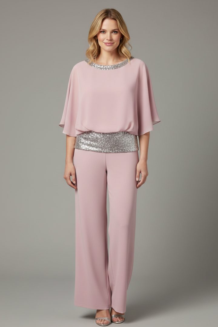 Women’s Set Cape Sleeves and Wide Legs
