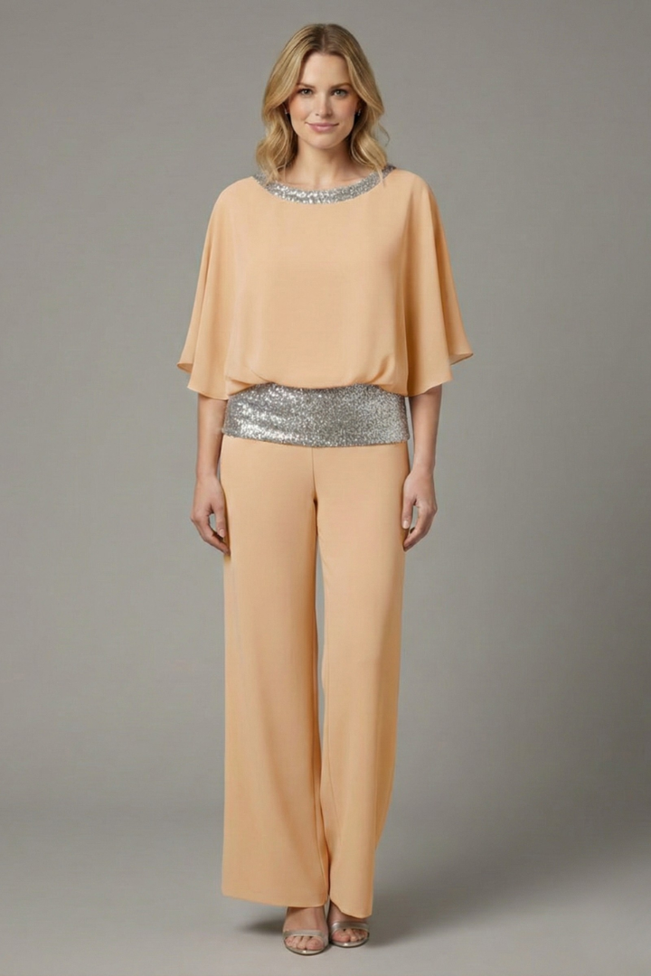 Women’s Set Cape Sleeves and Wide Legs