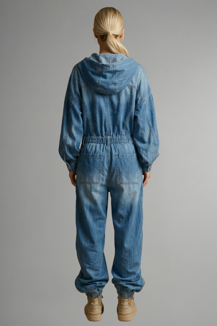 Women’s Jumpsuit with Hood and Integrated Pockets