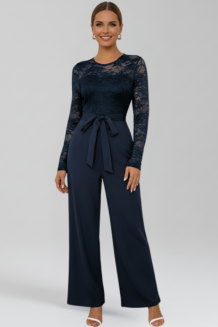 Women’s Jumpsuit with Lace Top and Wide Legs