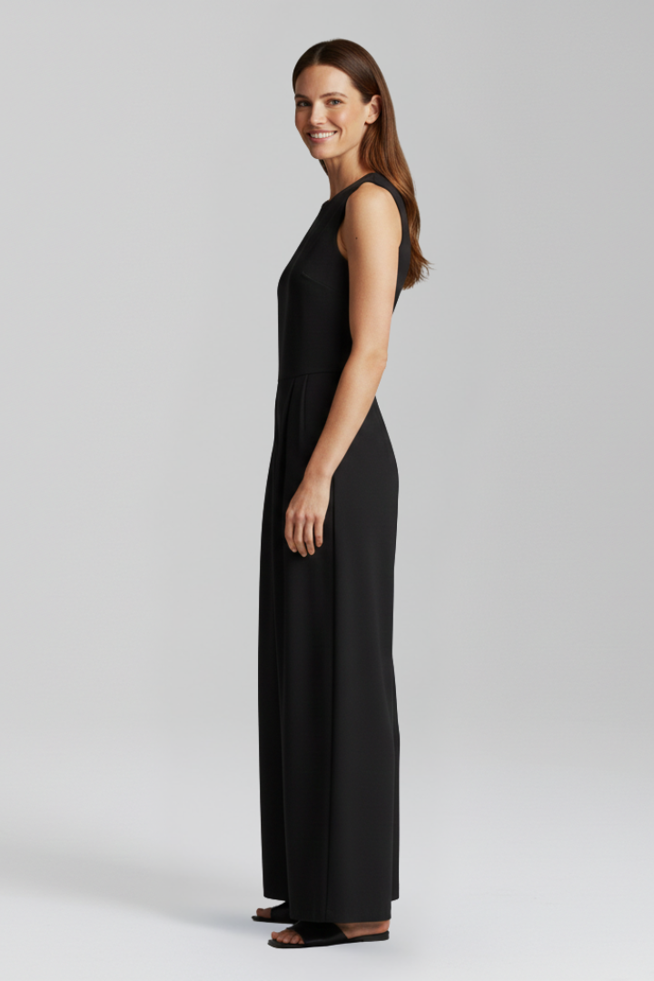 Women’s Jumpsuit with Round Neck and Long Sleeves
