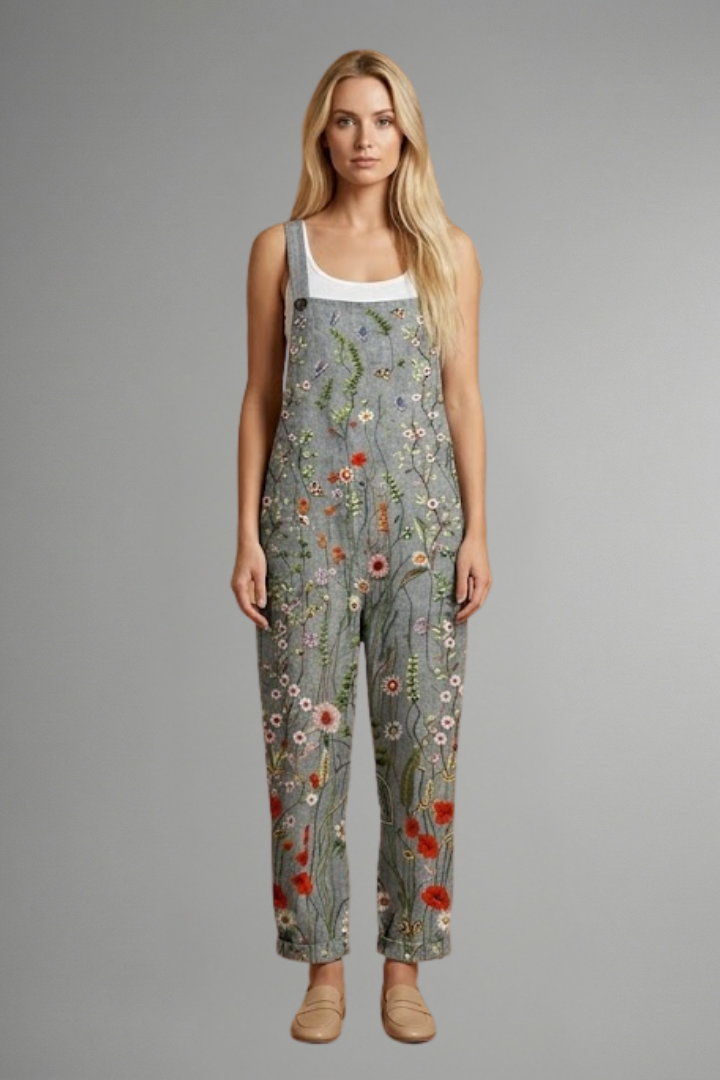 Women’s Jumpsuit with Shoulder Straps and Wide Legs