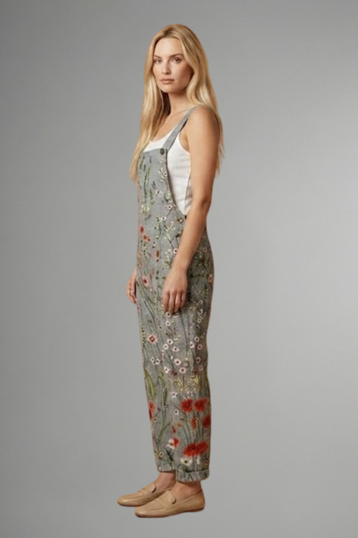 Women’s Jumpsuit with Shoulder Straps and Wide Legs