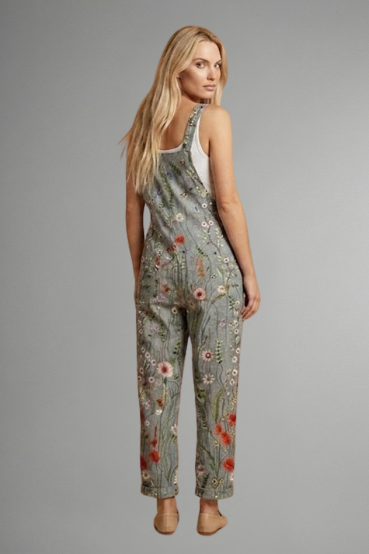 Women’s Jumpsuit with Shoulder Straps and Wide Legs