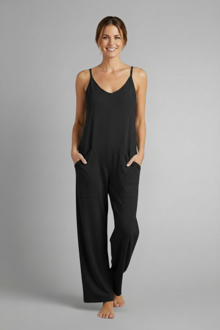 Women’s Jumpsuit with Sleeveless Cut and Wide Legs