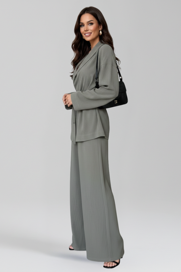 Women’s Jumpsuit with V Neckline and Waist Belt